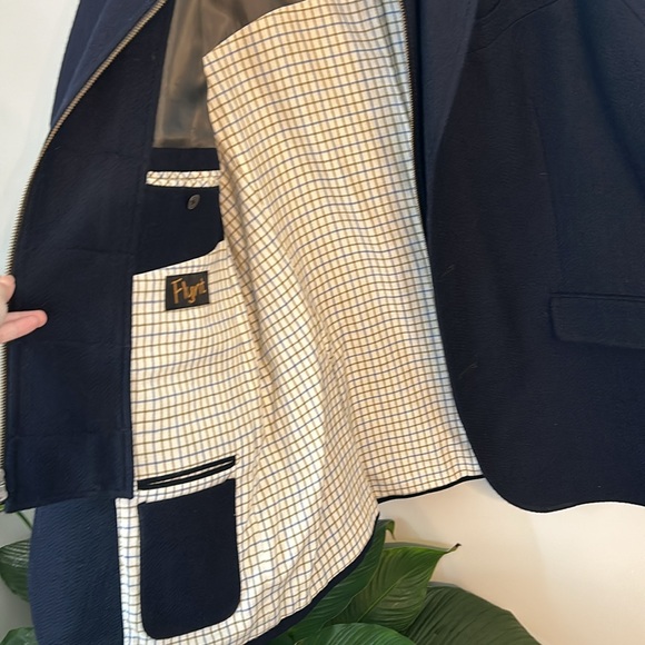 NWOT! Flynt Rizzo Mens Wool and cashmere Blend Sports Coat Hybrid Zipper Button - Picture 3 of 5